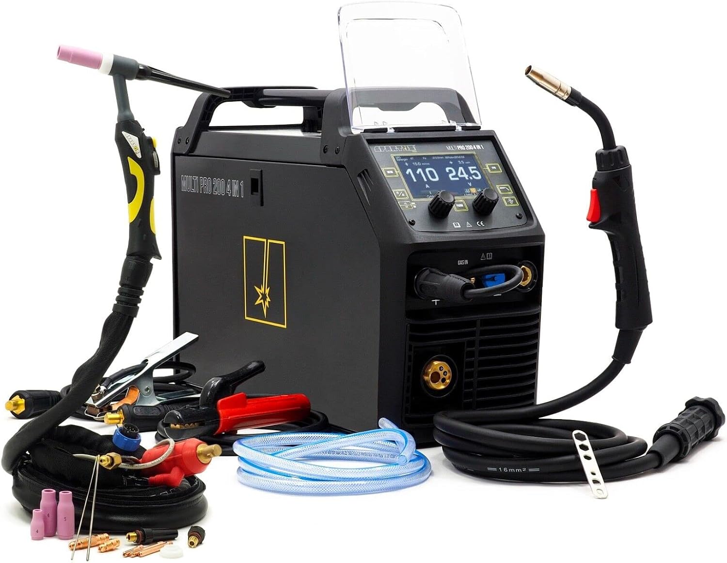 Spartus® Multipro 4 in 1 TIG MIG/MAG Saldatrice Synergy Pulse 200 Amp AC/DC Alluminio Acciaio inossidabile