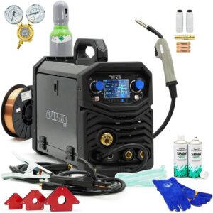 Spartus Set #1 Spartus™ MIG/MAG TIG LCD sinergia 3 in 1 saldatrice inverter 200 Amp VRD FCAW