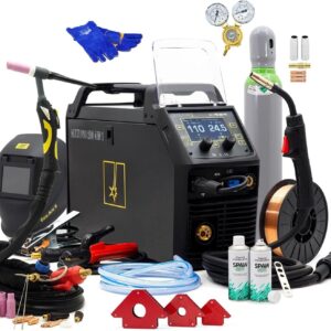 Spartus Set Spartus® Multipro 4 in 1 TIG MIG/MAG Saldatrice Synergy Puls 200A ACDC Alluminio Acciaio Inox